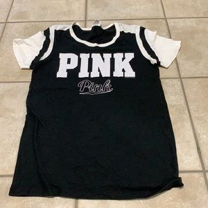 GentlyUsed Black & White VS Pink ShortSleeve Shirt